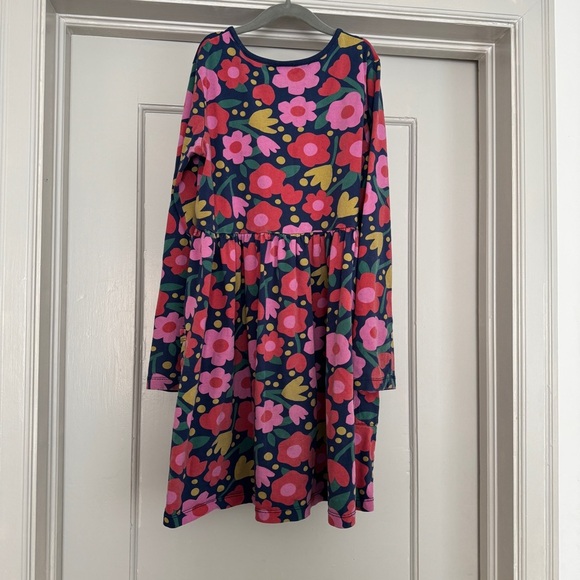 Hanna Andersson Pink and Orange 100% Cotton Long Sleeve Sundress - Picture 5 of 9